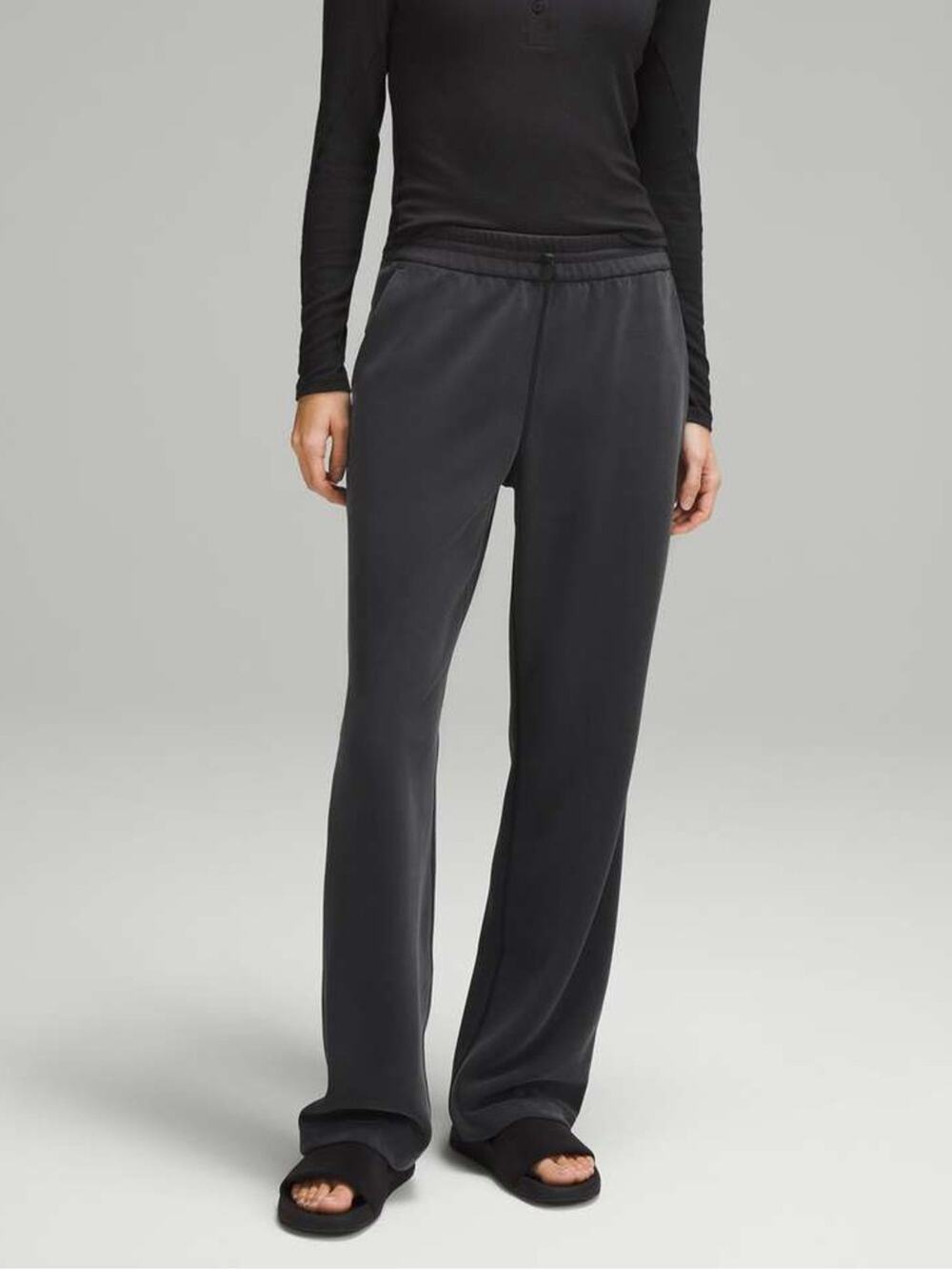 Lululemon Softstreme High-Rise Pant Straight Leg Regular Black Gray Size 0